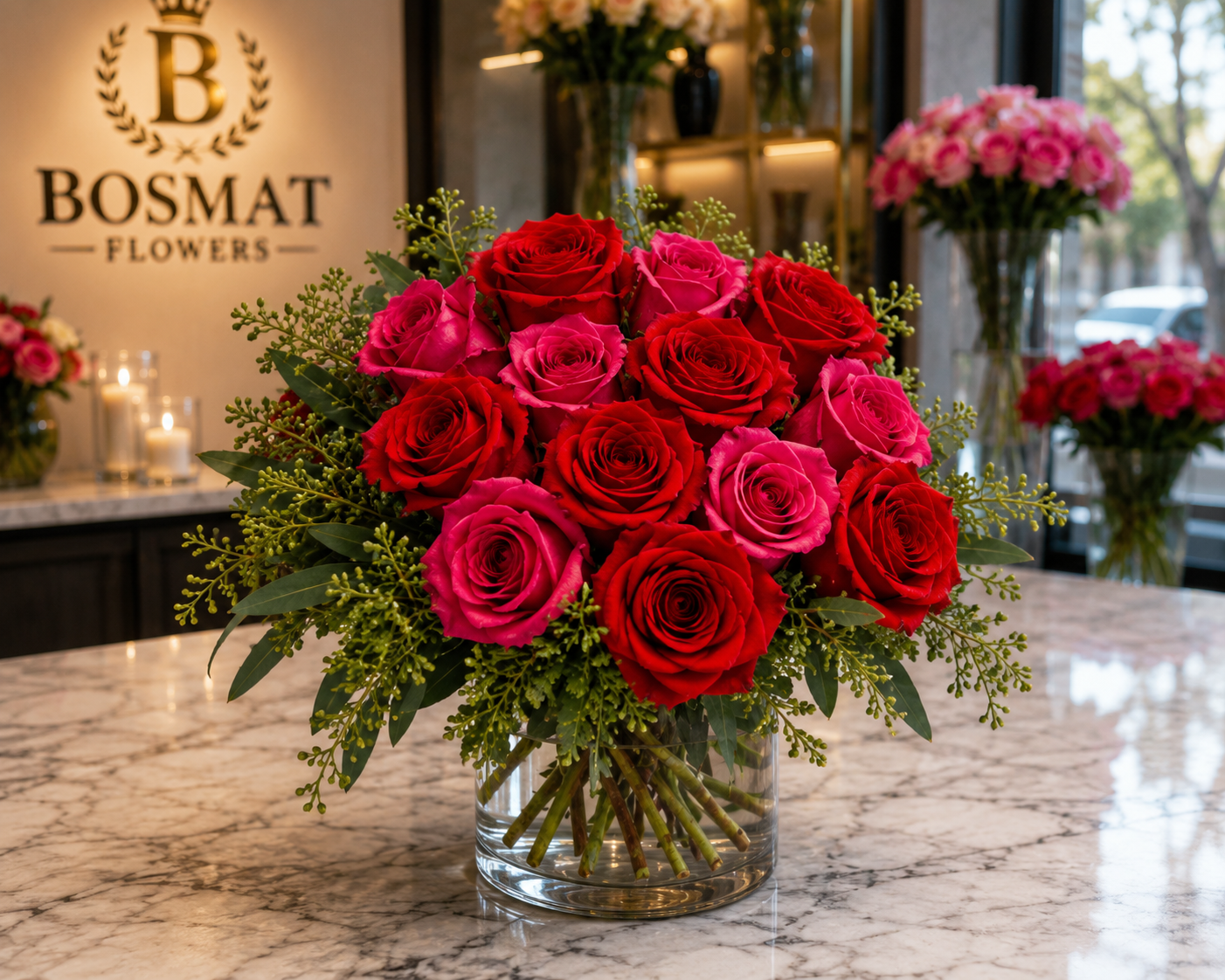 Crimson Kiss Rose Bouquet