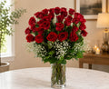 Majestic Red Rose Arrangement by Bosmat Flowers