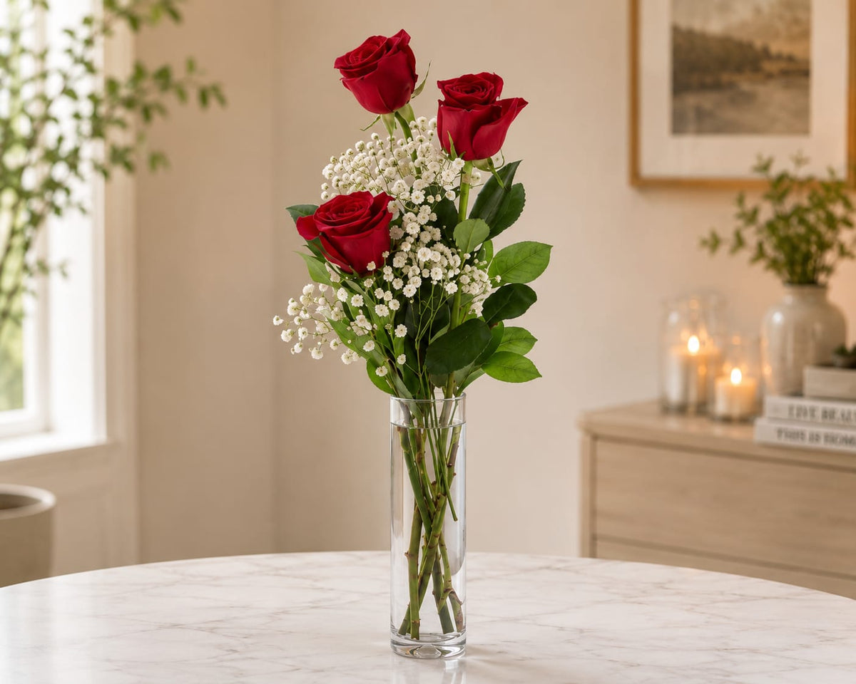 Three Rose Elegance — Bosmat Flowers