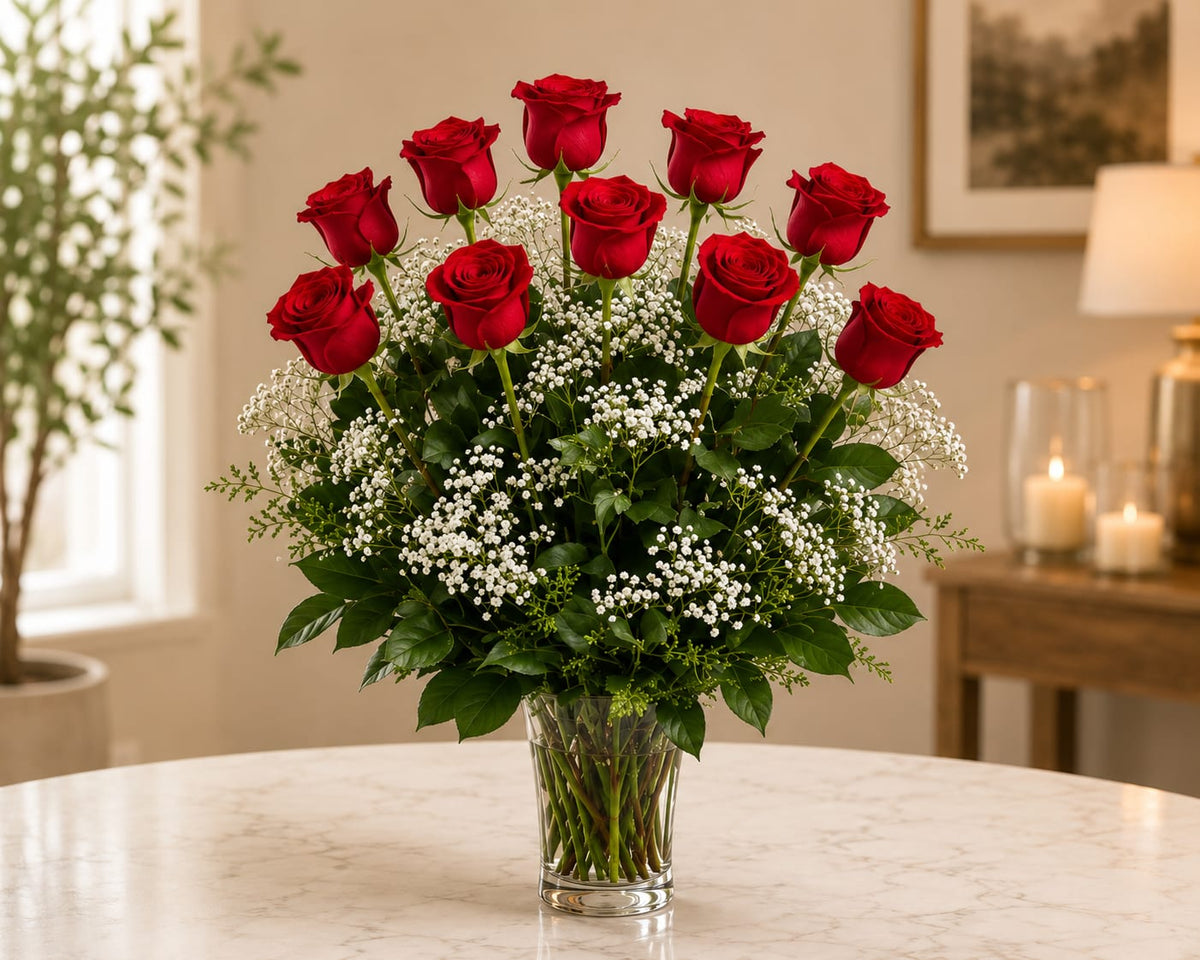 Timeless Red Rose Elegance — Bosmat Flowers